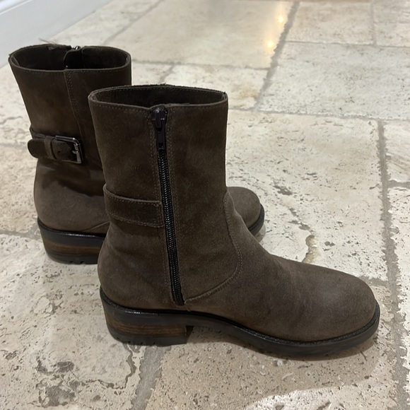 NEW La Canadienne Henry Oiled Suede Mid Calf Boots Brown Sz 6.5 - Picture 2 of 8